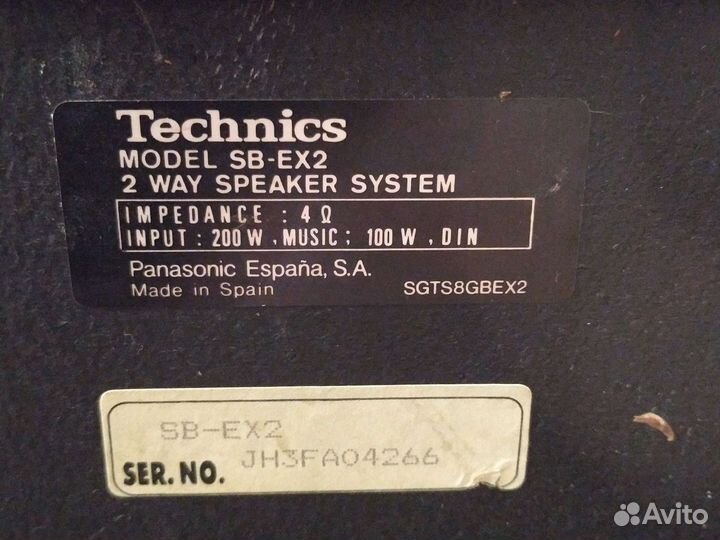 Акустические колонки technics sb ex 2