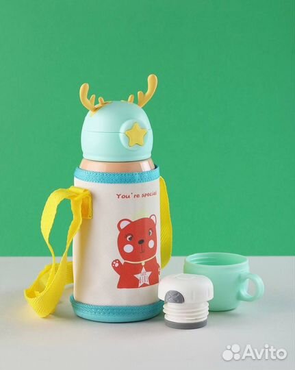 Детский термос с соломинкой