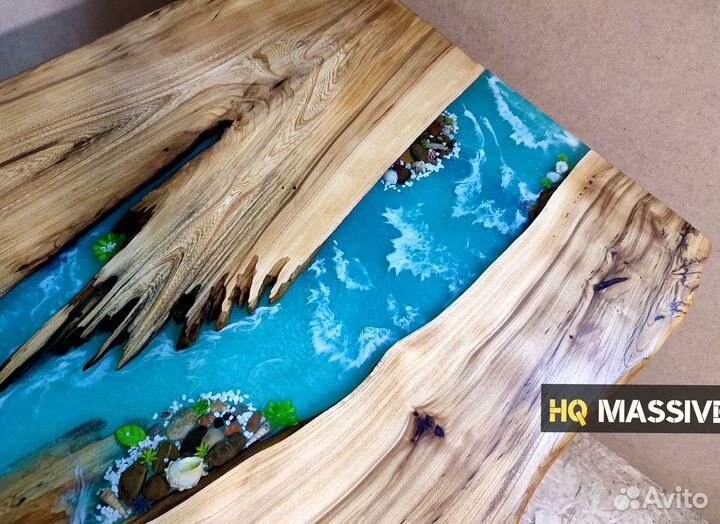 Стол из Слэба и Эпоксидной смолы арт.RBK22