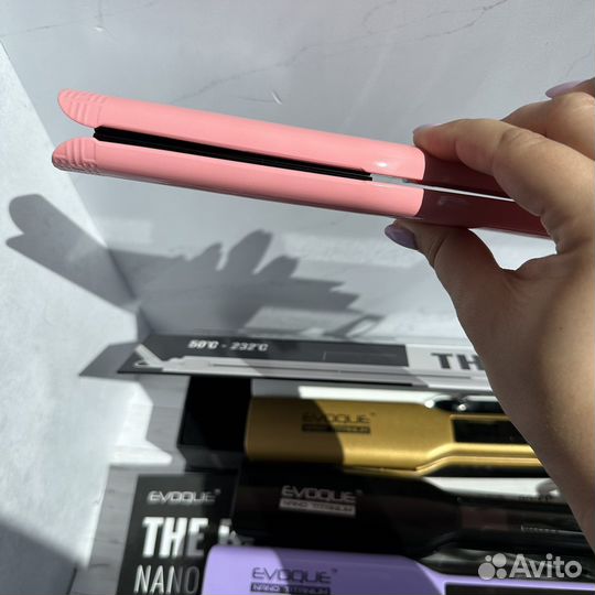 Утюжок Evoque черный розовый для кератина