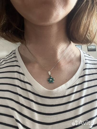 Кулон Deno silver с бирюзой с цепочкой