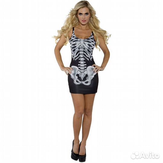 Костюм Платье-скелет люкс карнавальный