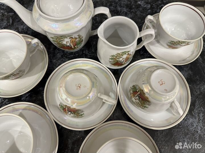 Чайный фарфоровый сервиз Барановка фарфор СССР