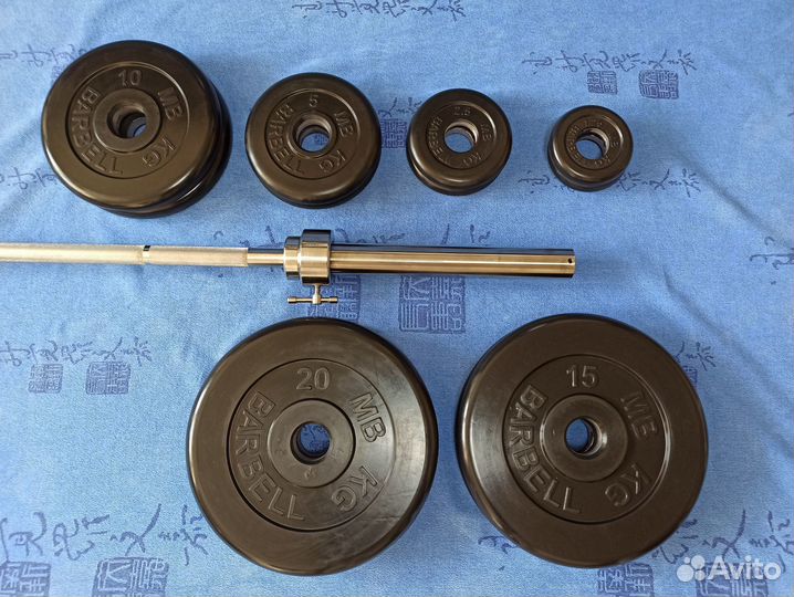 Штанга 130кг MB Barbell Металлическая втулка Новая