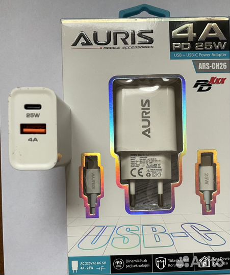 Адаптер+Провод USB+Type-C to Type-C(PD 4.0) 25W(4A