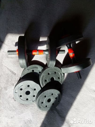 Набор гантелей разборный с грифом как у штанги