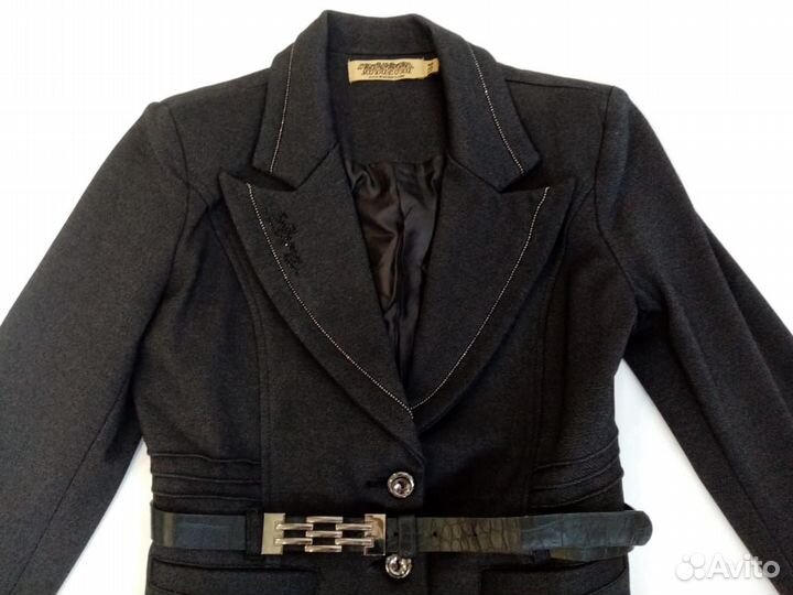 Пиджак т.серый школьный р.116-120