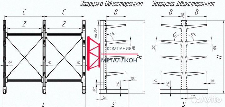 Консольный стеллаж