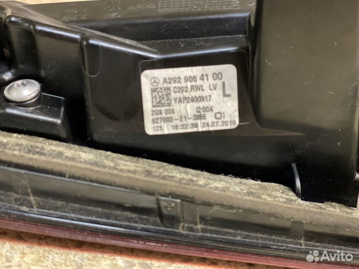 Фонарь задний левый Mercedes gle coupe c292