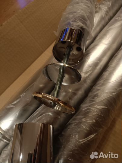 Ножки хром для стеклянного стола с полкой