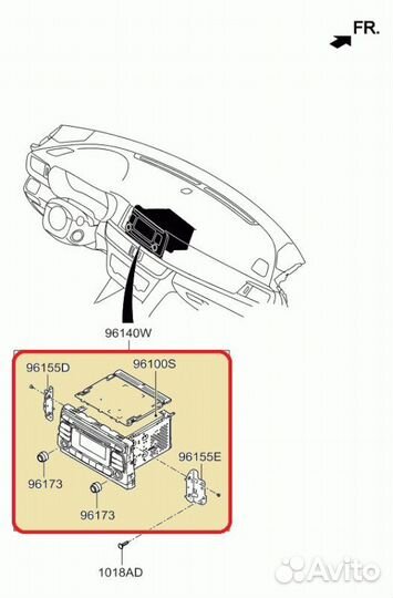 Штатная магнитола в сборе Kia Optima 4 G4ND 2.0