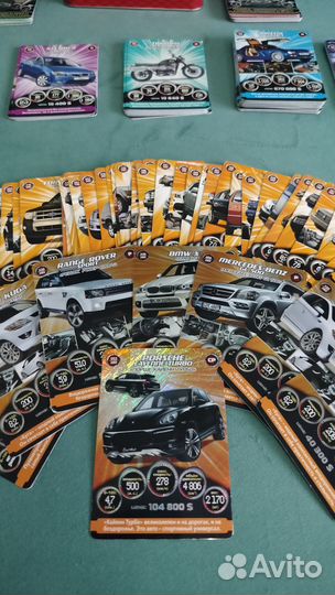 Коллекционные карточки Супергонки в железном боксе