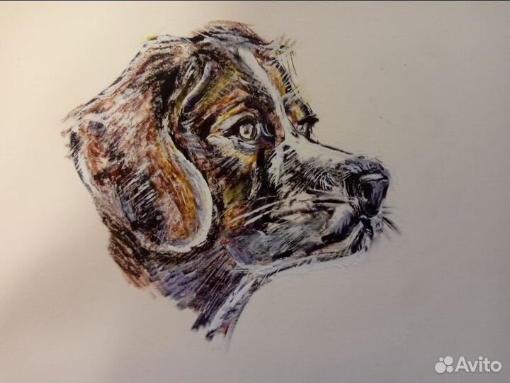 Цветок пастелью. Бумага