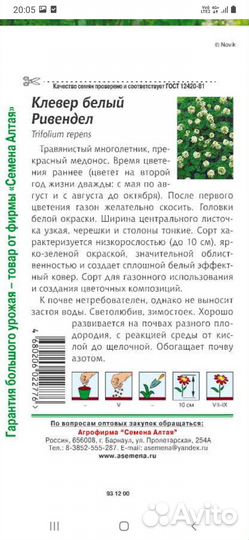 Семена белого клевера