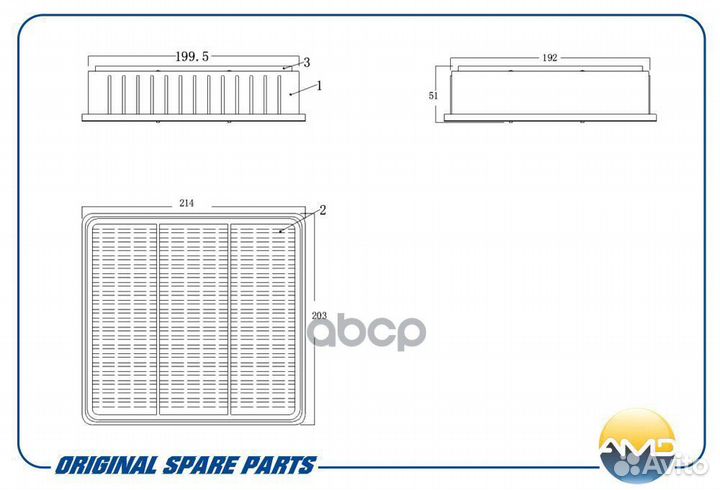 Фильтр воздушный AMD.FA793 AMD