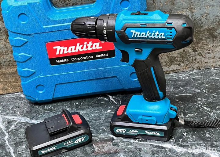 Аккумуляторная дрель шуруповерт makita 26V