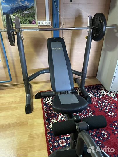 Скамья для жима со стойками и штангой 59 кг