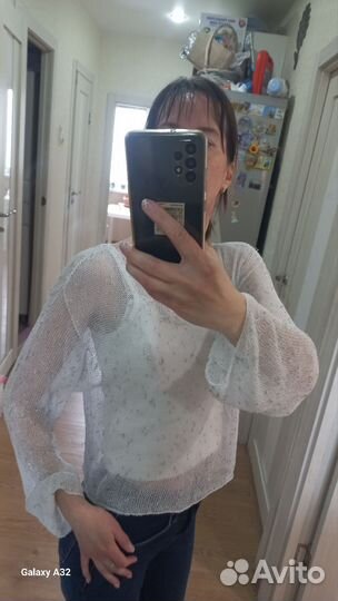 Новый джемпер хлопок сетка паутинка р 42-48