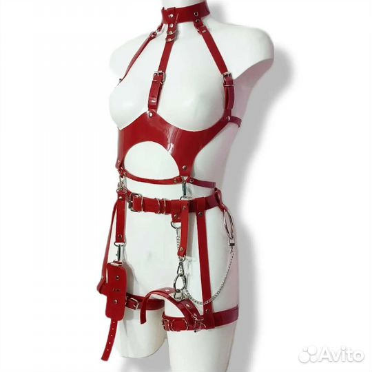 Портупея гартеры из винила танцевальный костюм