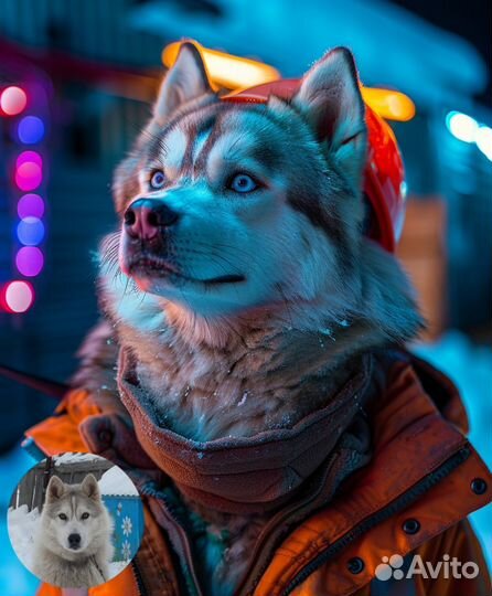 Волшебные портреты питомцев / Портрет питомца с ии