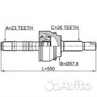 ШРУС наружный С валом 23X550X26