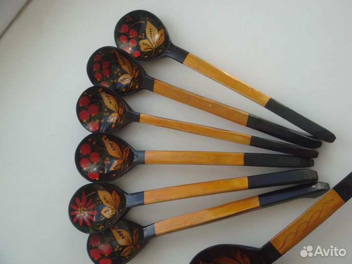 Набор расписных деревянных ложек. СССР