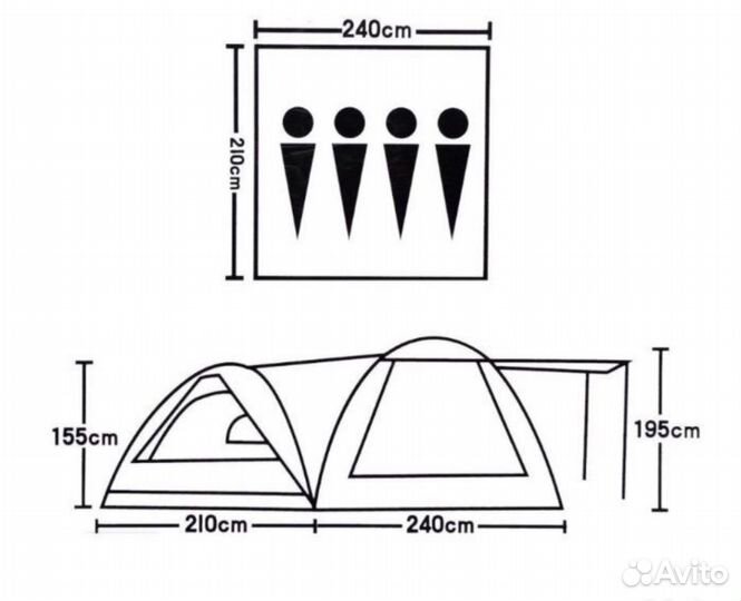 Палатка 4 местная 1706