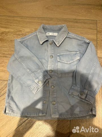 Джинсовая рубашка zara мужская 92см