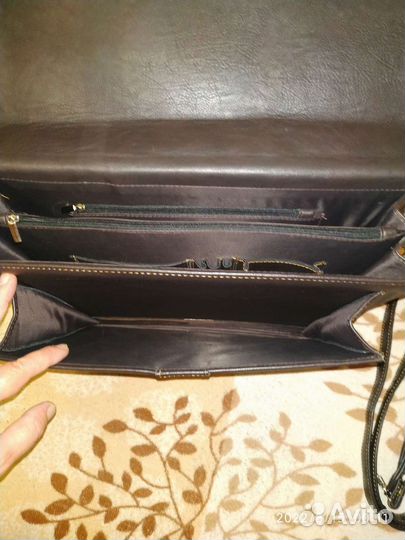 Мужской кожаный портфель для ноутбука+А4