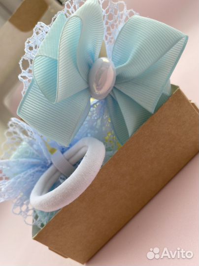 Бант для волос детский для девочек на резинке