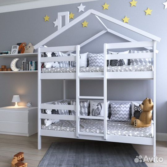 Двухъярусная кровать из березы