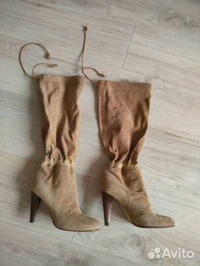 Сапоги летние натуральная замша