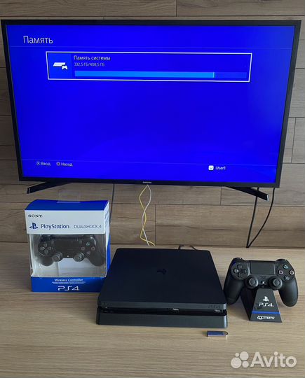 Прошитая (9.00) Sony PS4 slim 500gb (2 геймпада)