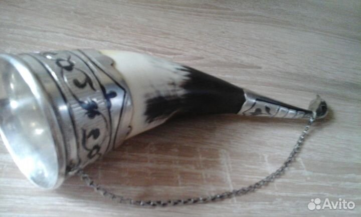 Кубачи, рог в серебре