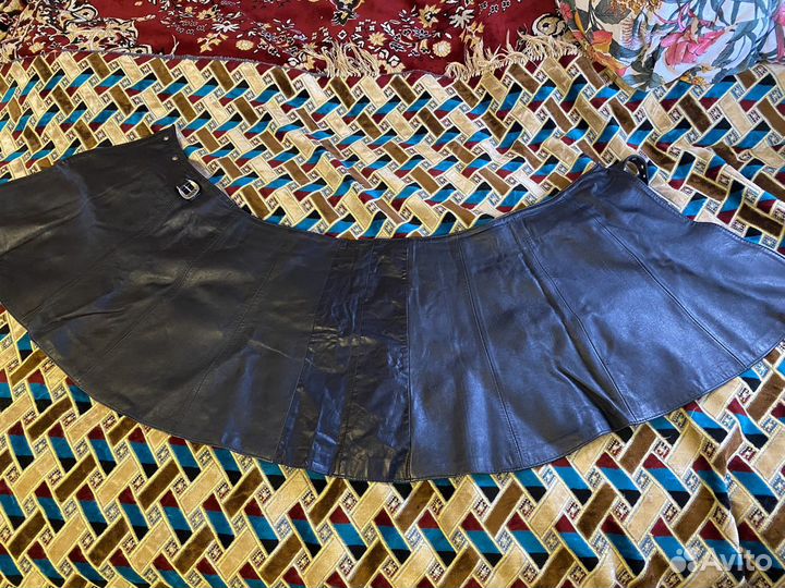 Натуральная кожаная итальянская юбка