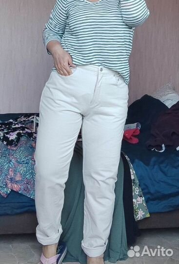 Брюки джинсы женские белые 48-50 р