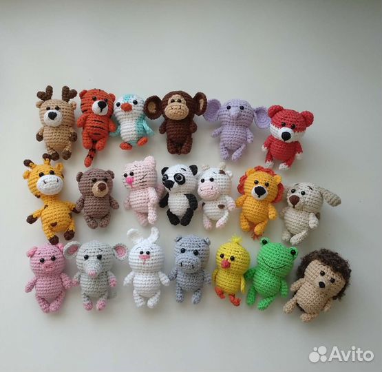 Вязаные игрушки мини зоопарк
