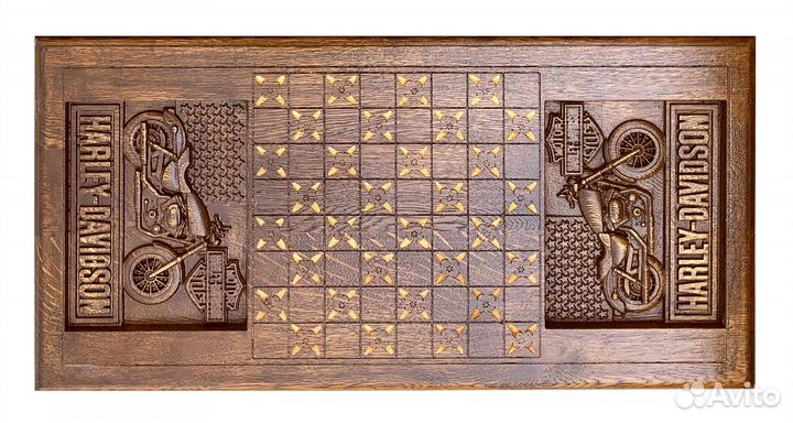 Нарды и шашки резные Мотоцикл 60 х 60 см бук Армения 62435
