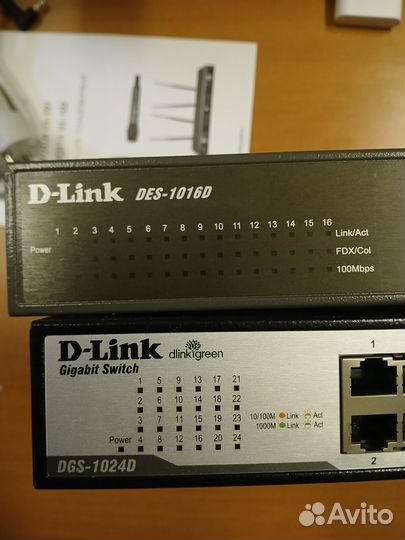 Коммутатор d-link des-1016d