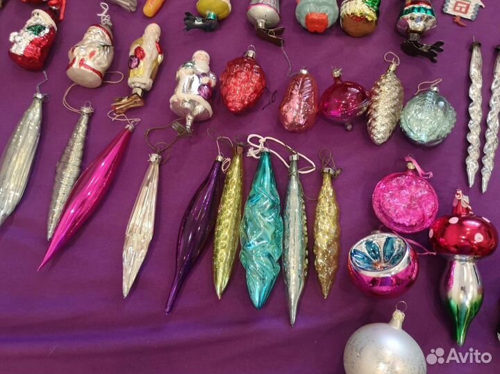 Елочные игрушки на прищепках времен СССР