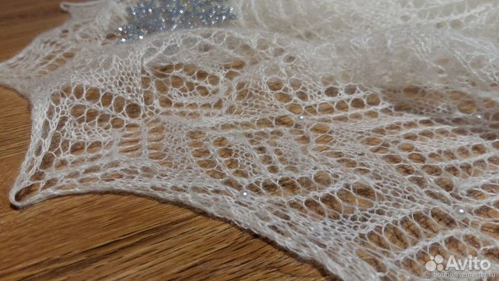 Шарфик из козьего пуха ажурный и платок пуховый