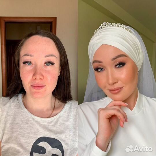 Макияж, причёски, платок на никах