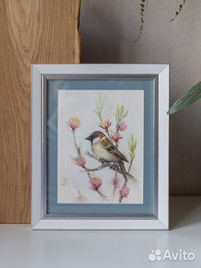 Акварель, картины с оформлением в раме и паспарту