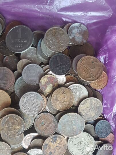 Монеты СССР и РФ (примерно 340 шт) года 1924-1993