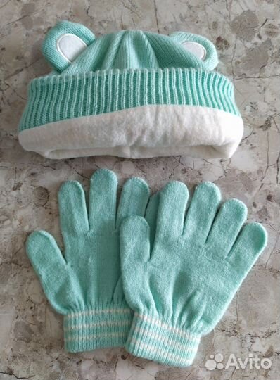 Комплект шапка и шарф на 1-3 года