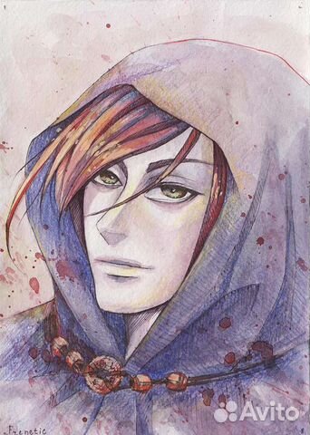 Картина рисунок аниме юноша парень манга