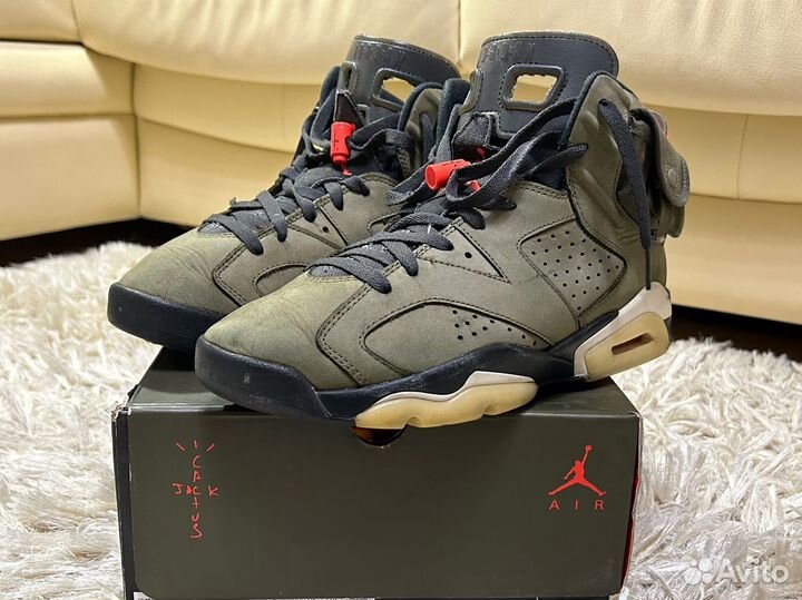 Jordan 6 Medium Olive Travis Scott оригинал