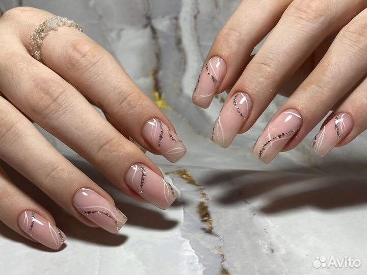 Маникюр, педикюр с покрытием гель-лак, наращивание