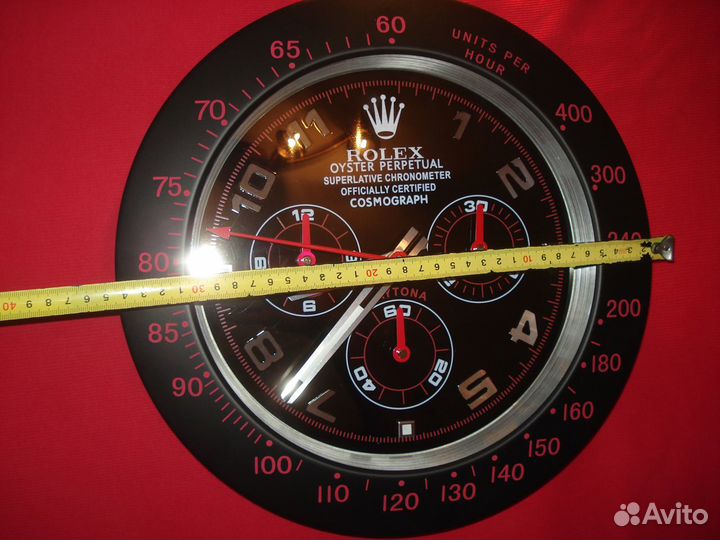Большие Настенные Часы Ролекс Красно-Черные
