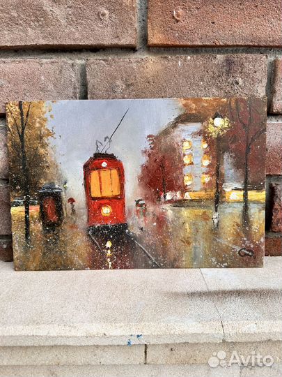 Картина маслом: Красный Трамвайчик